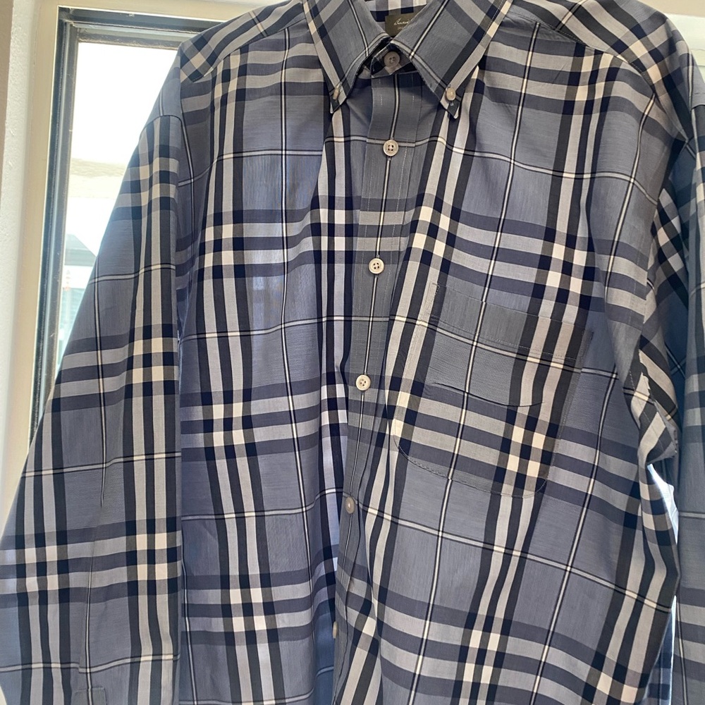 Daniel Cremieux Men's Blue Plaid Shirt - Picture 2 of 8
